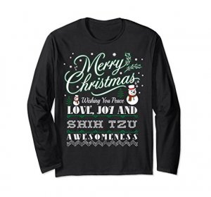 Merry Christmas Joy Love Shih Tzu T shirts