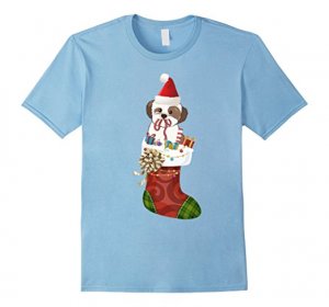 XMAS Shih Tzu in Christmas Stocking T Shirt