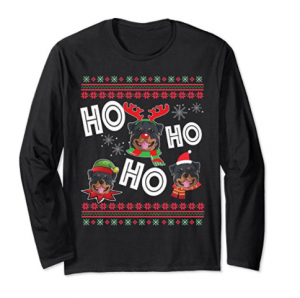 HO HO HO Rottweiler Long Sleeve Funny Dog Xmas Gift Shirt