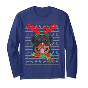 Rottweiler Long Sleeve Reindeer Christmas Gift Shirt