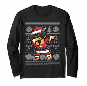 Rottweiler Ugly Christmas Sweater Graphic Long Sleeve Shirt